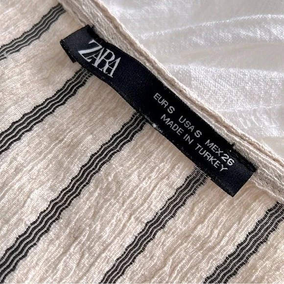 Zara Cream Striped Dress - Picture 3 of 5